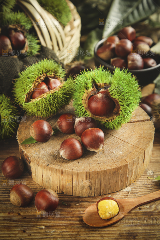 木底上放着迁西板栗