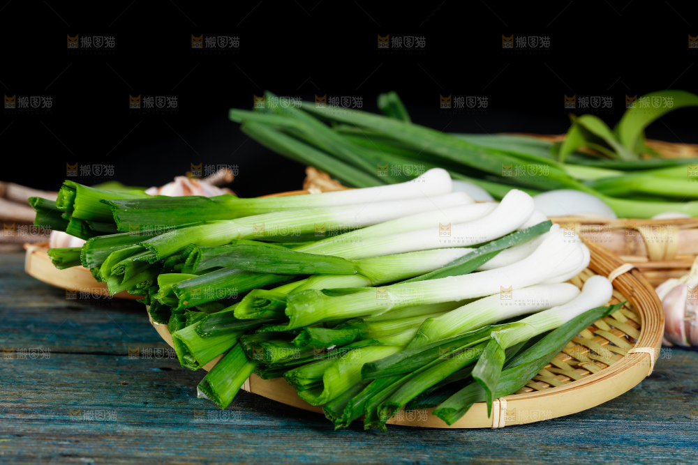 深底上的蒜苗