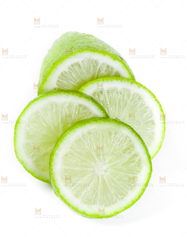 白底上的海南香水柠檬