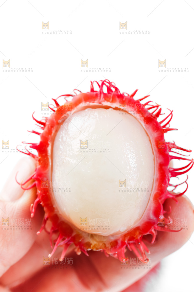 白底上的海南红毛丹