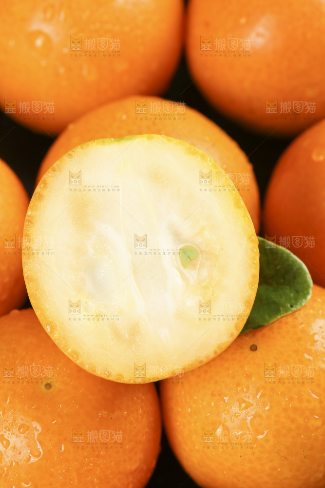 黑石板上的广西金钱橘