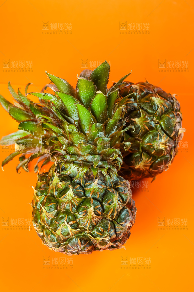 黄底上的泰国迷你小菠萝
