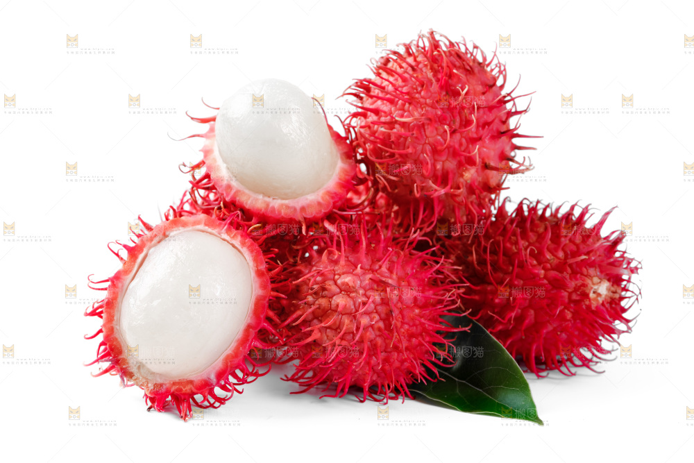 白底上的海南红毛丹