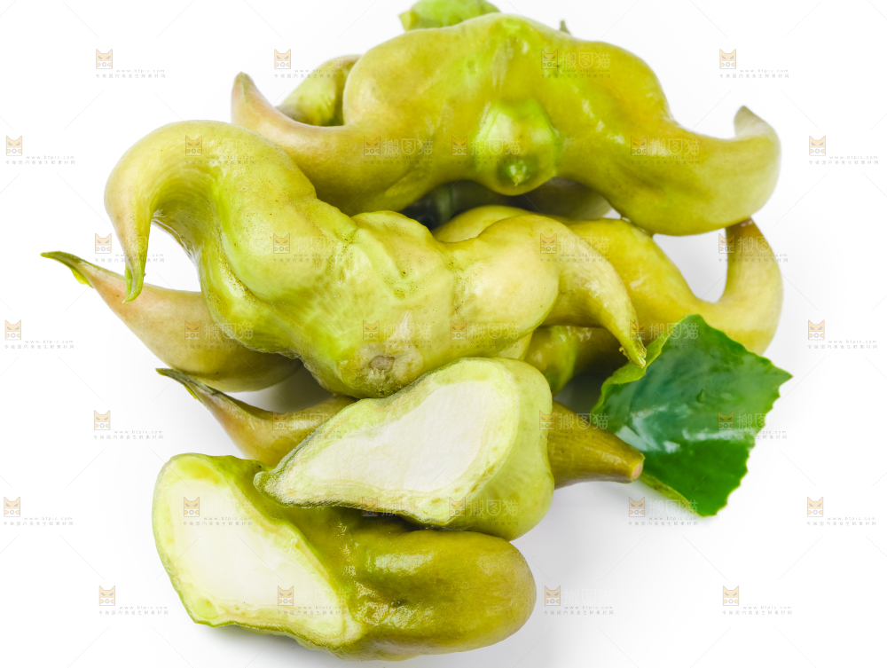 白底上放着洪湖菱角