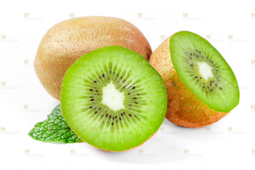 白底上放着猕猴桃