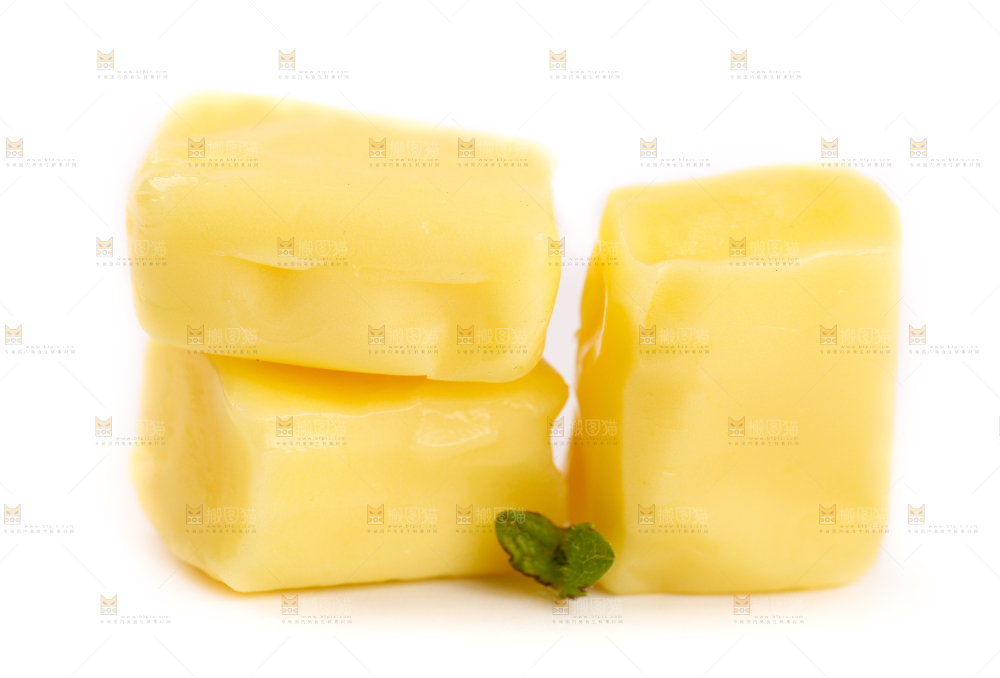 白底上的榴莲味糖果