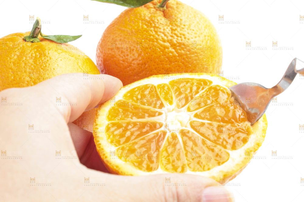 手里拿着新鲜椪柑