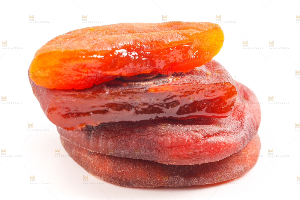 白底上放着柿饼