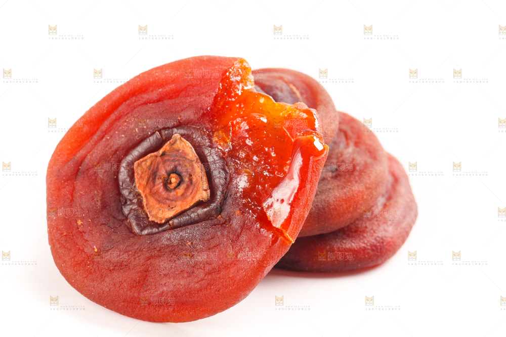 白底上放着柿饼