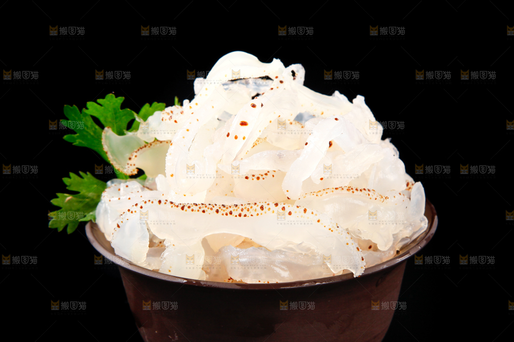 黑底上的珊瑚海蜇