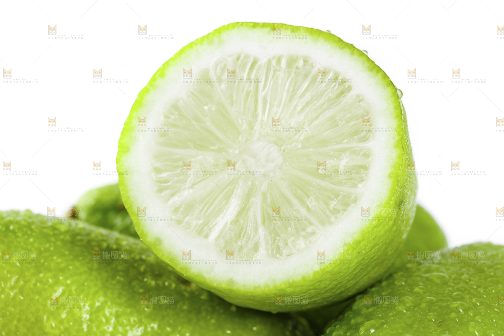 白底上的海南香水柠檬