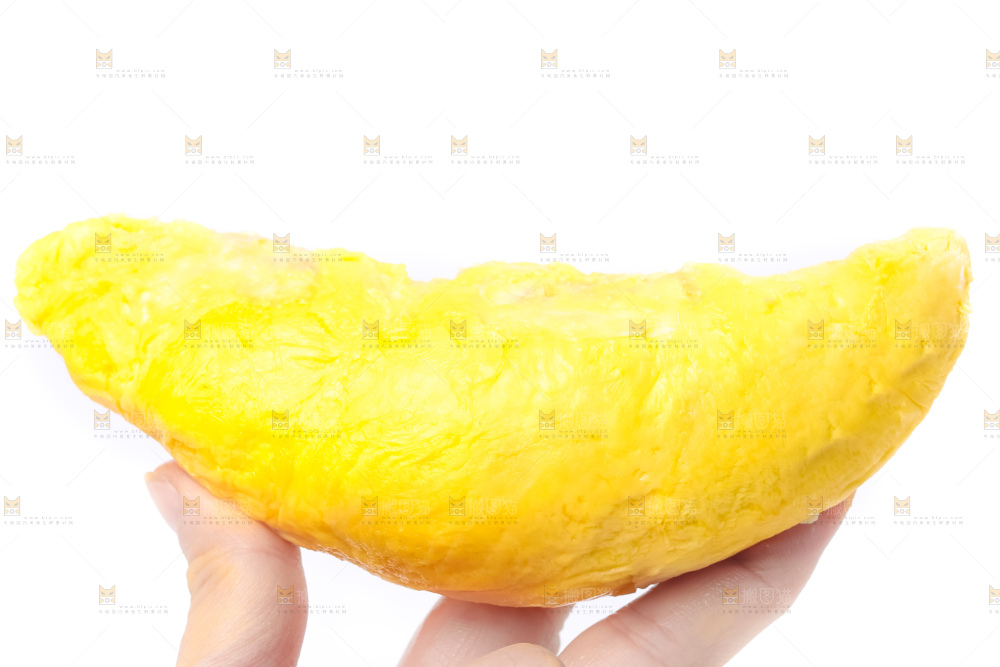 白底上放着泰国金枕榴莲