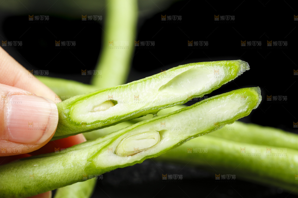 手里拿着长豆角
