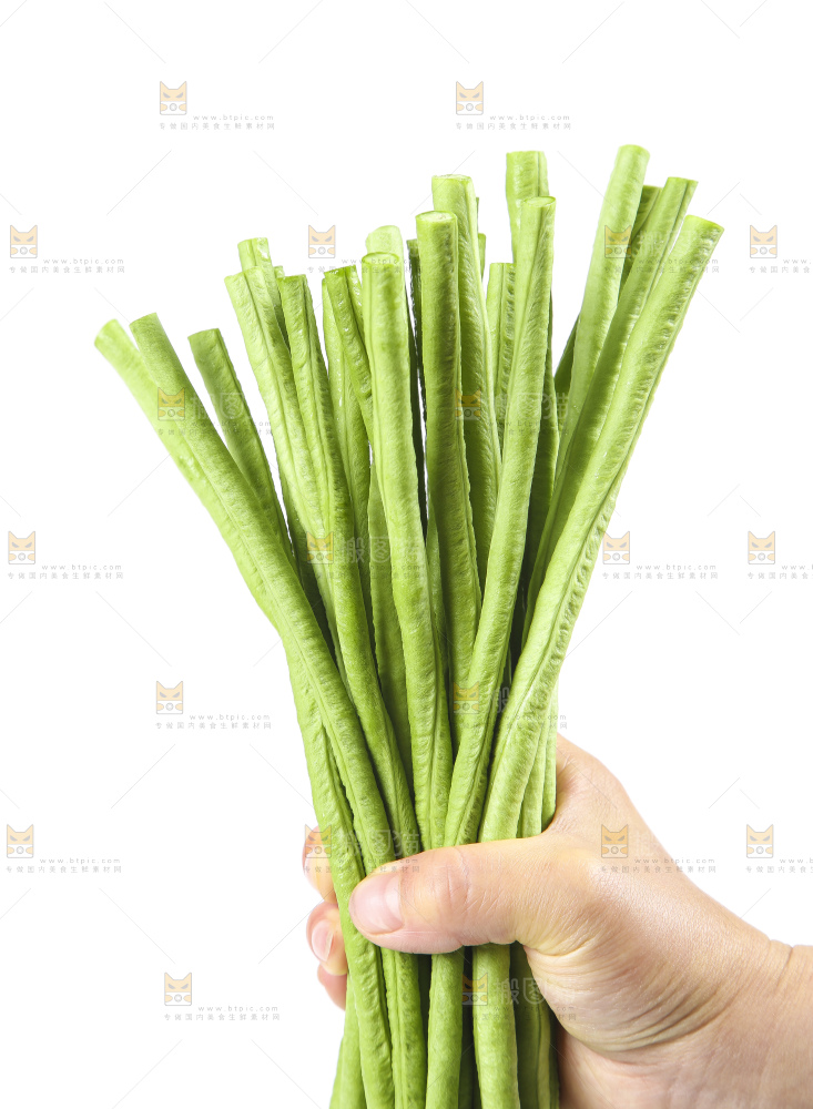 手里拿着嫩豆角