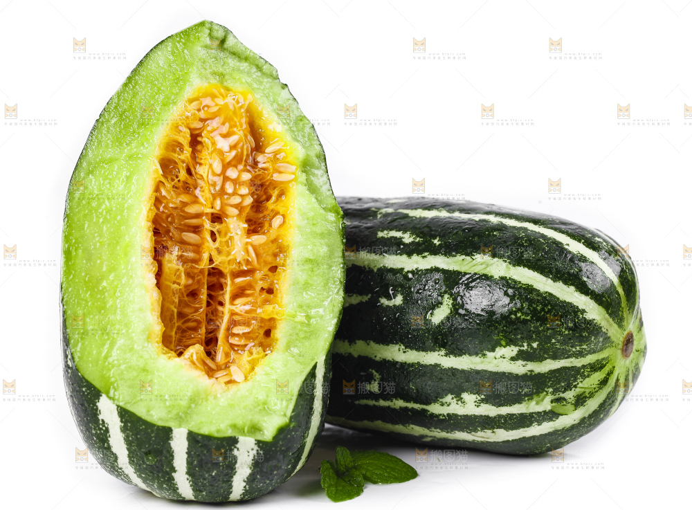 白底上放着博洋甜瓜