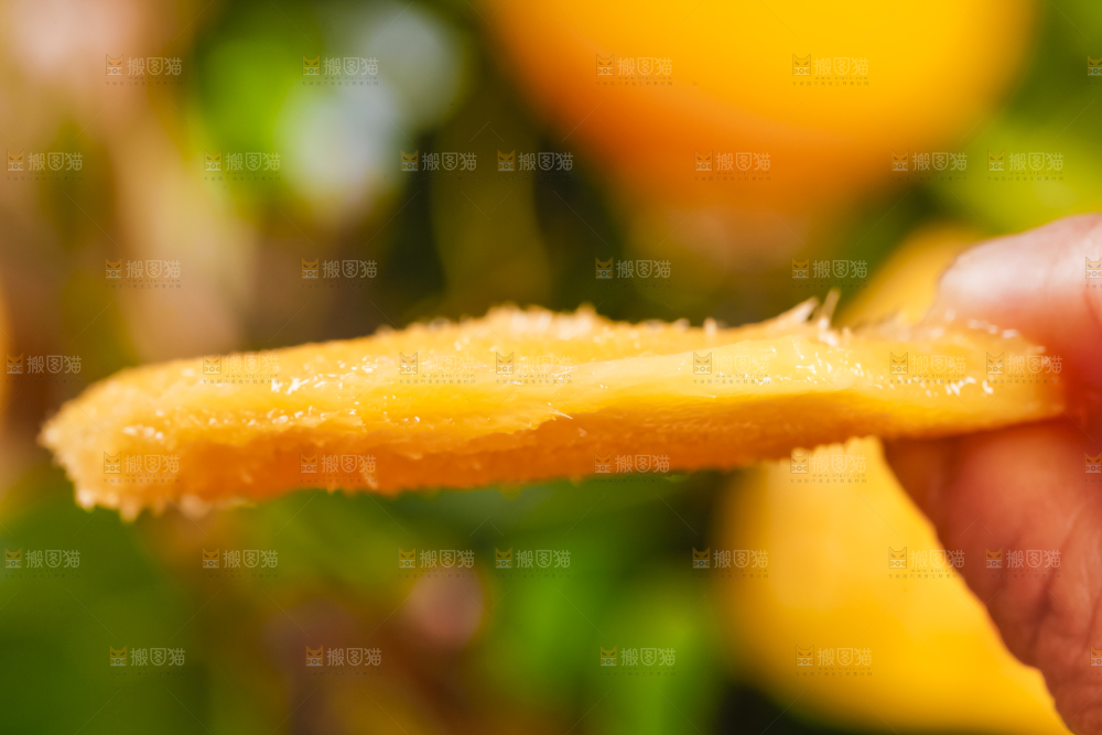 手里拿着芒果的果核