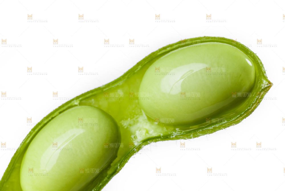 白底上摆放着毛豆角