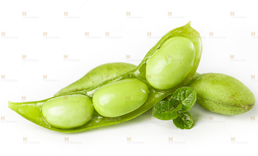 白底上摆放着毛豆角