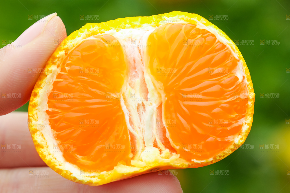手里拿着新鲜橘子