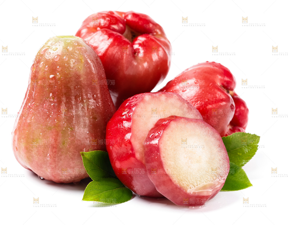 白底上摆放着海南莲雾