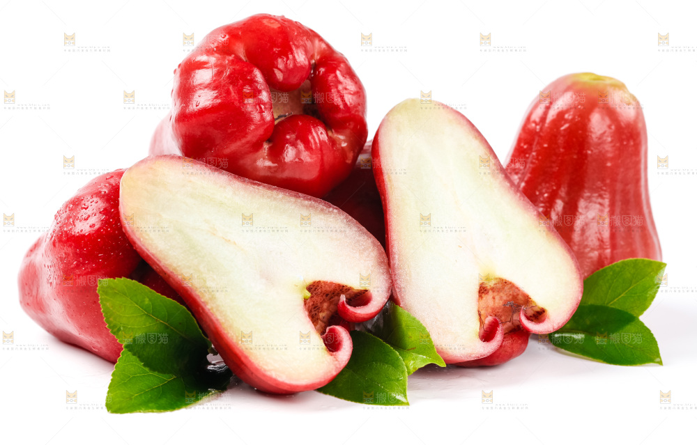 白底上放着红宝石莲雾