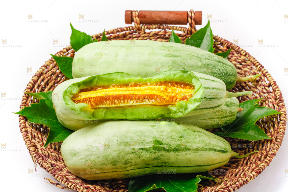篮子里装着羊角蜜甜瓜