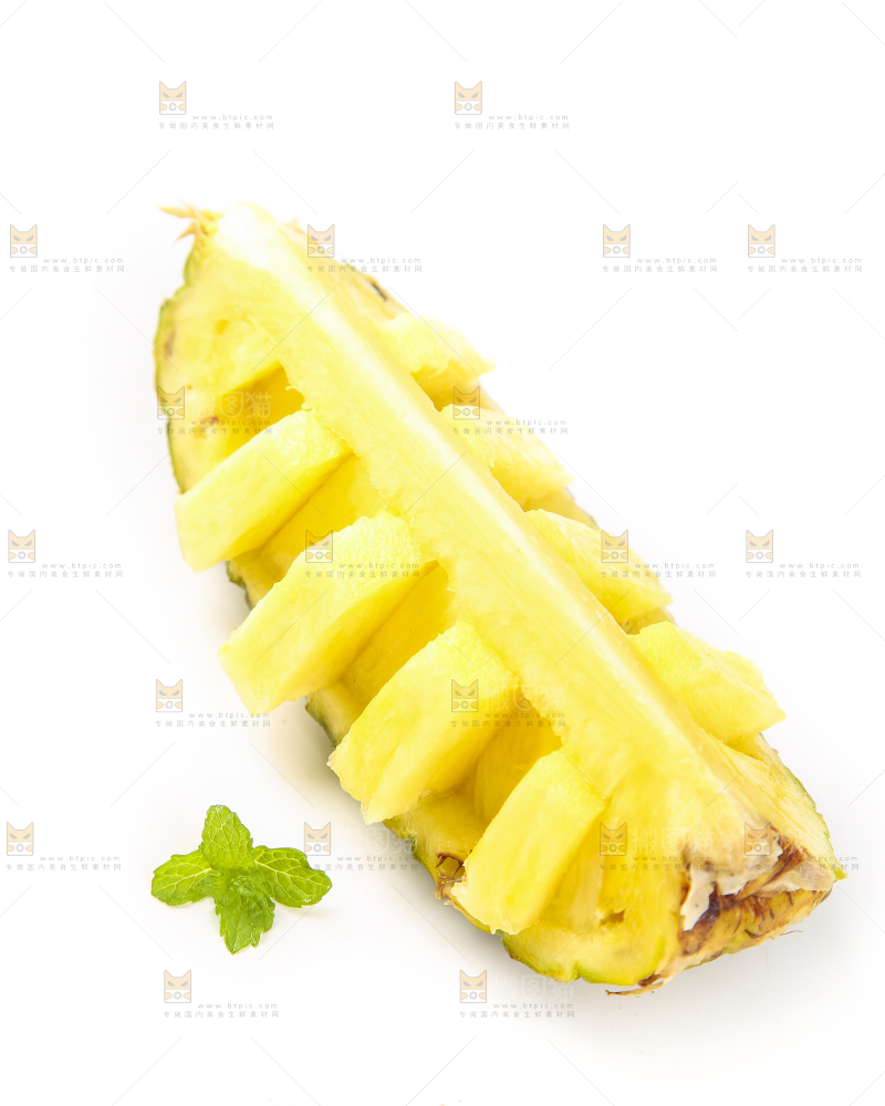 白底上的凤梨
