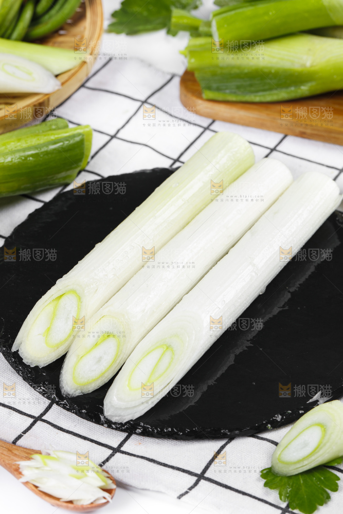 格子底上的大葱