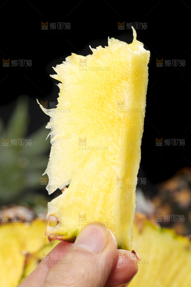 手拿海南金钻凤梨果肉