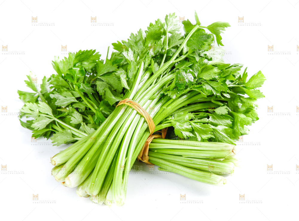 白底上堆放着香芹