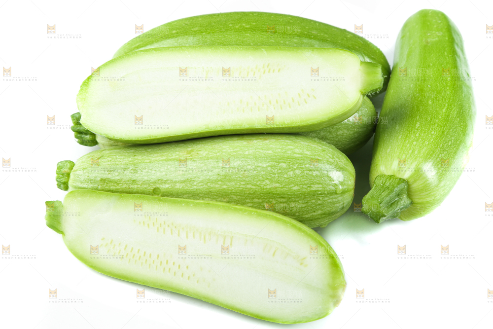 白底上摆放着茭瓜