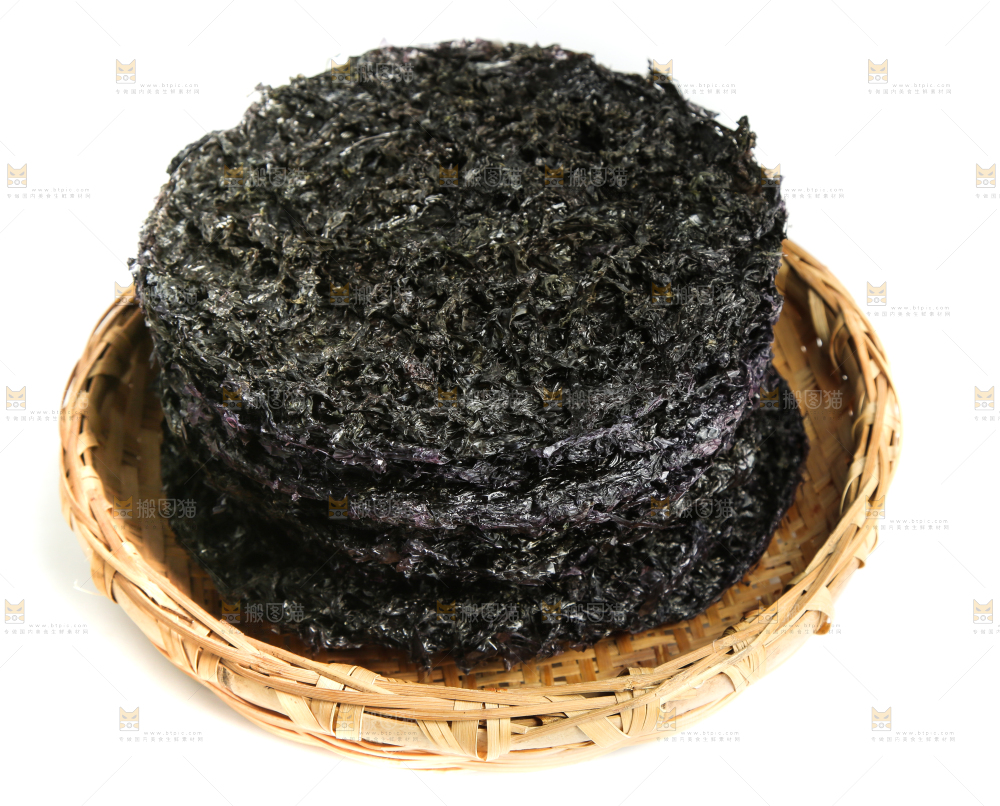 篮子里装着紫菜