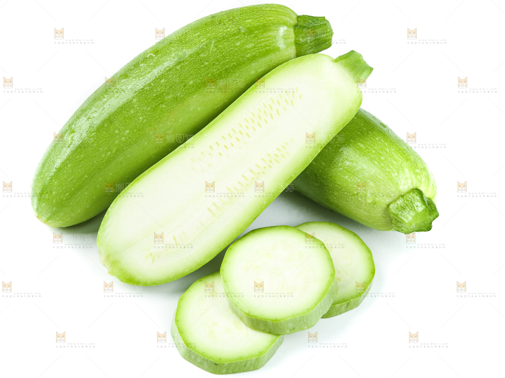 白底上摆放着茭瓜