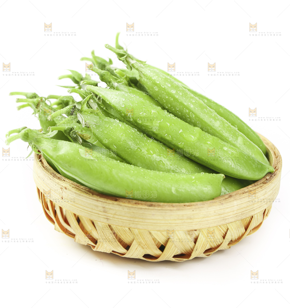 篮子里的新鲜豌豆荚