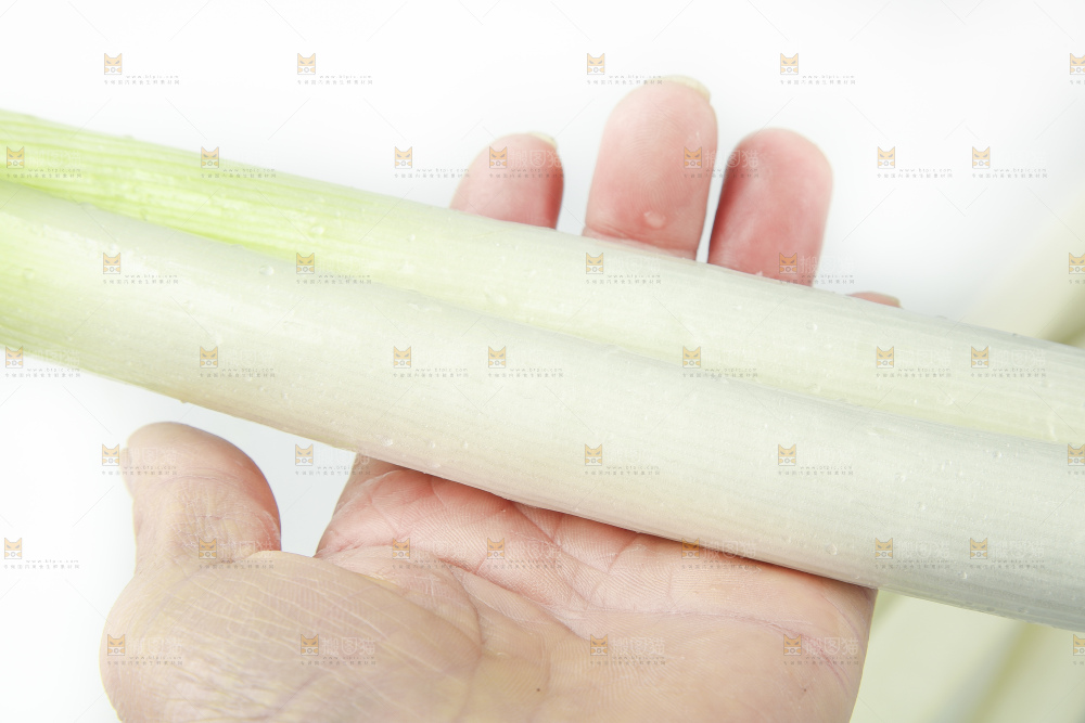 手里拿着山东大葱