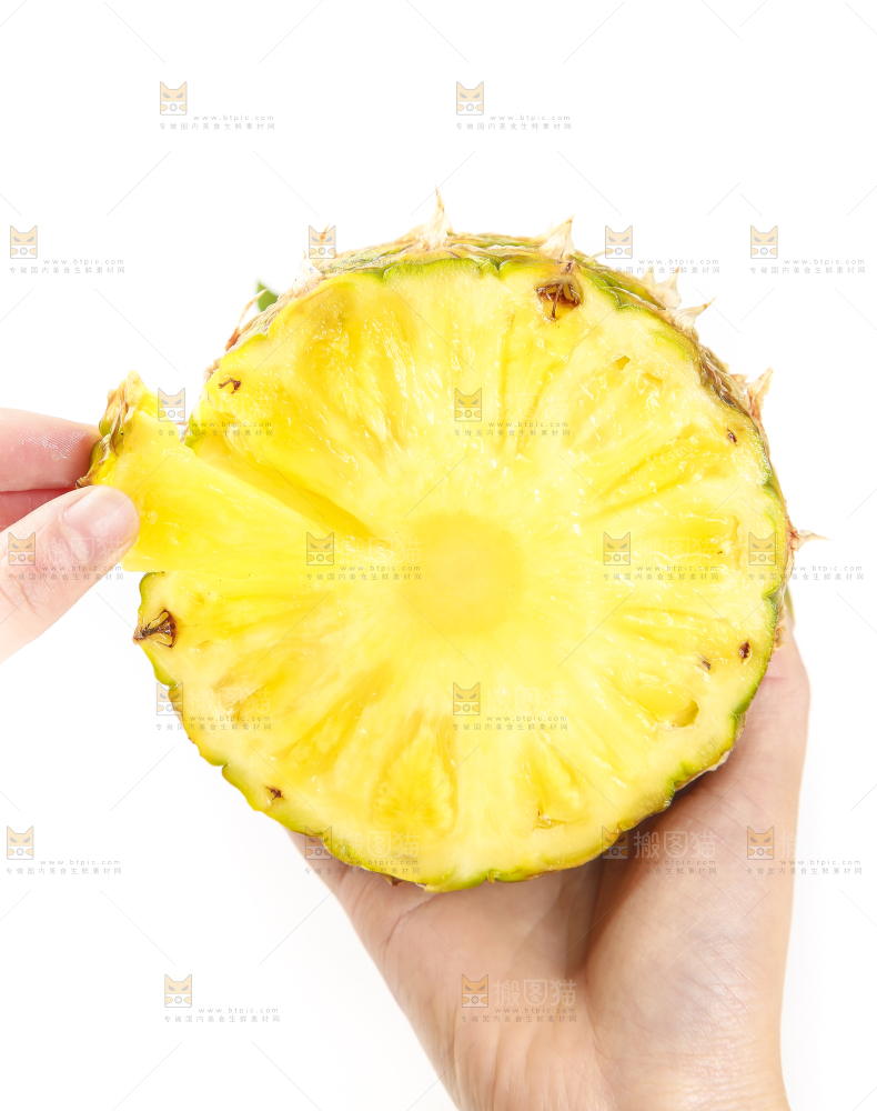 手里拿着海南金钻凤梨