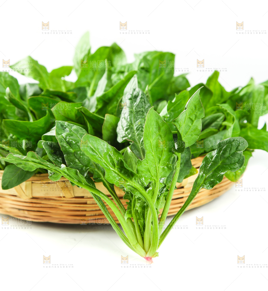 篮子里放着菠菜