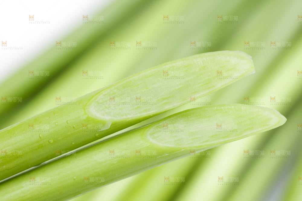 白底上放着蒜薹