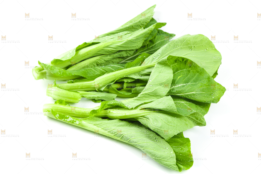 白底上放着青菜薹