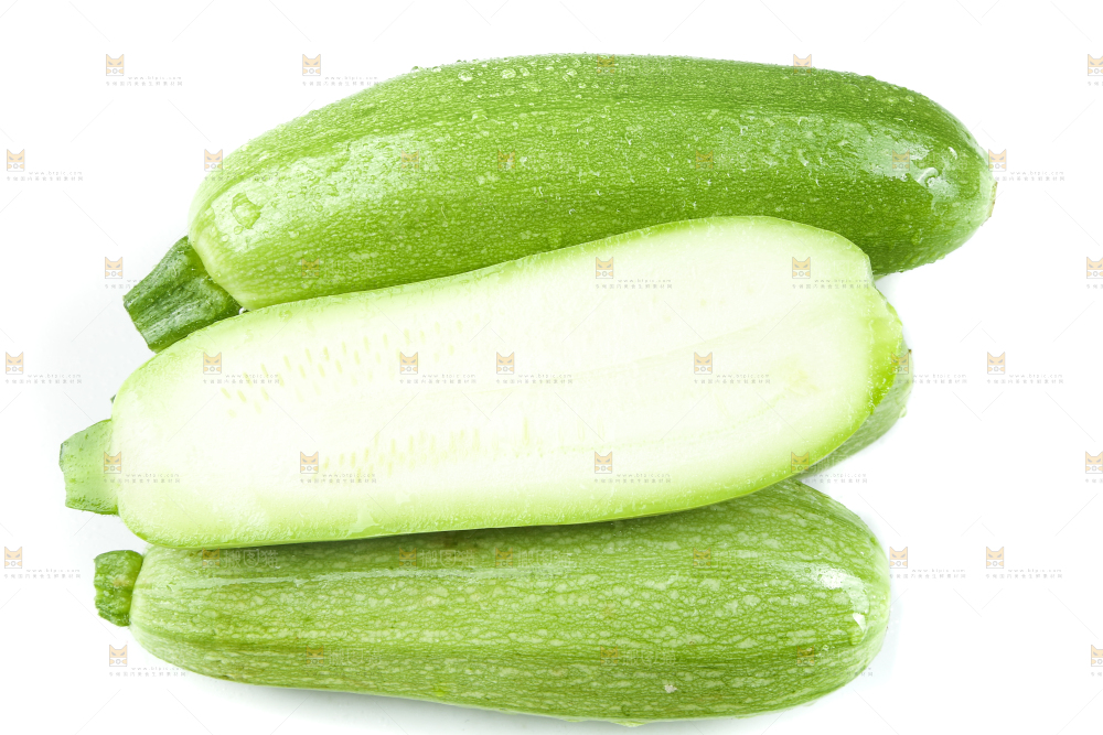 白底上摆放着茭瓜
