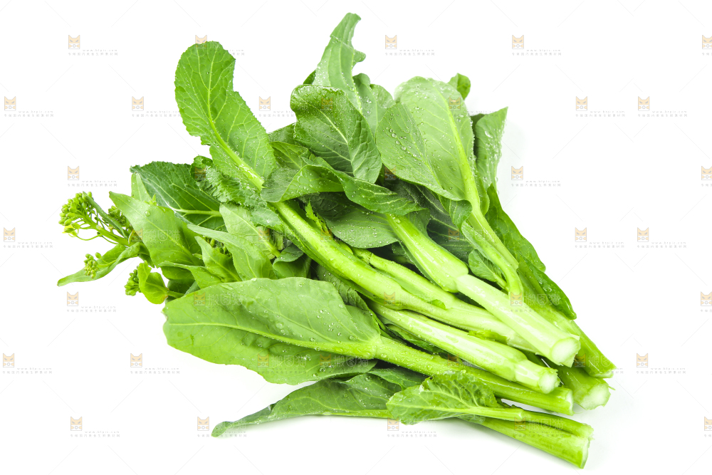 白底上放着青菜薹