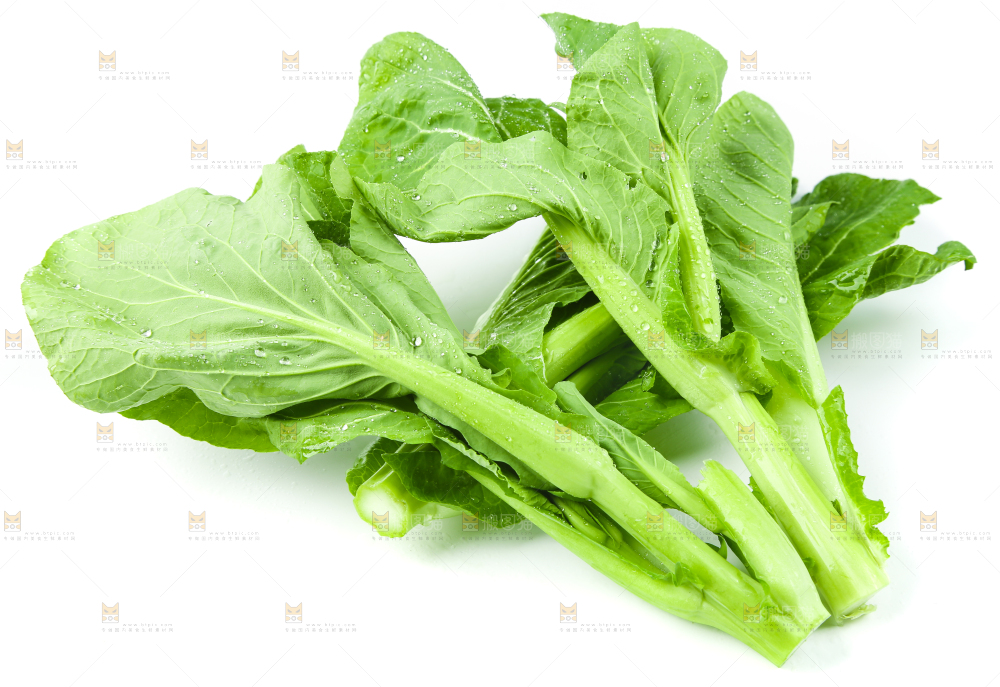 白底上放着青菜薹