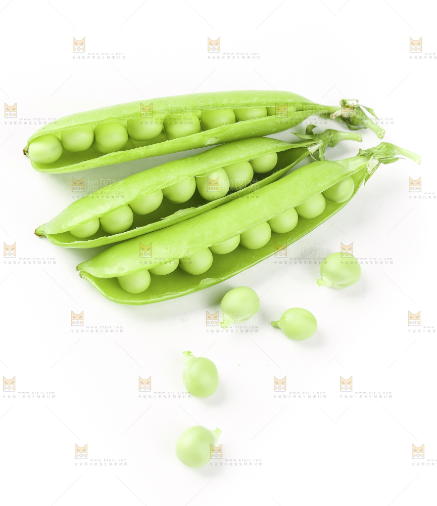 白底上放着豌豆