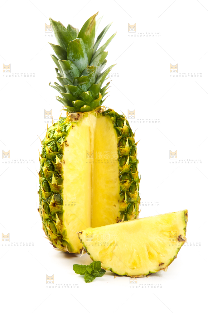 白底上的凤梨