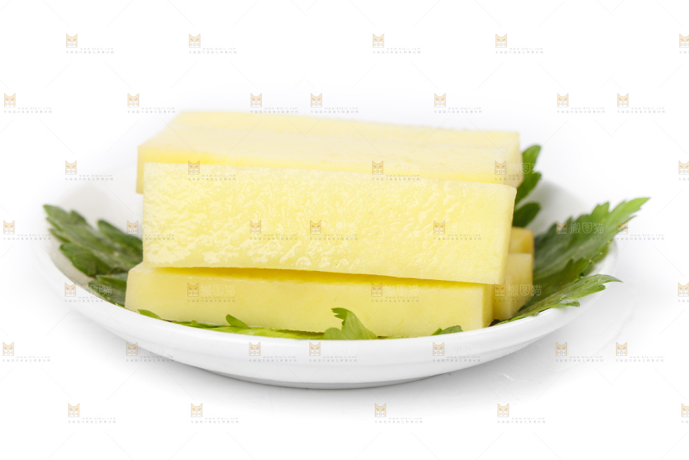 白底上的黄心土豆
