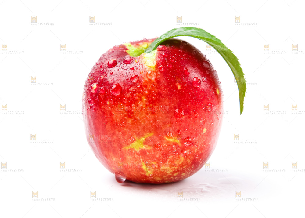 白底上摆放着油桃