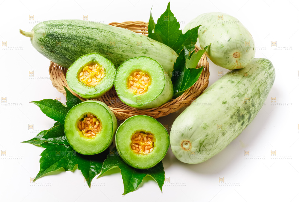 篮子里装着羊角蜜甜瓜