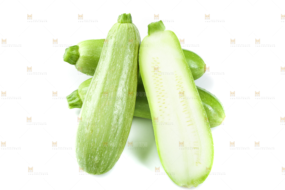 白底上摆放着茭瓜