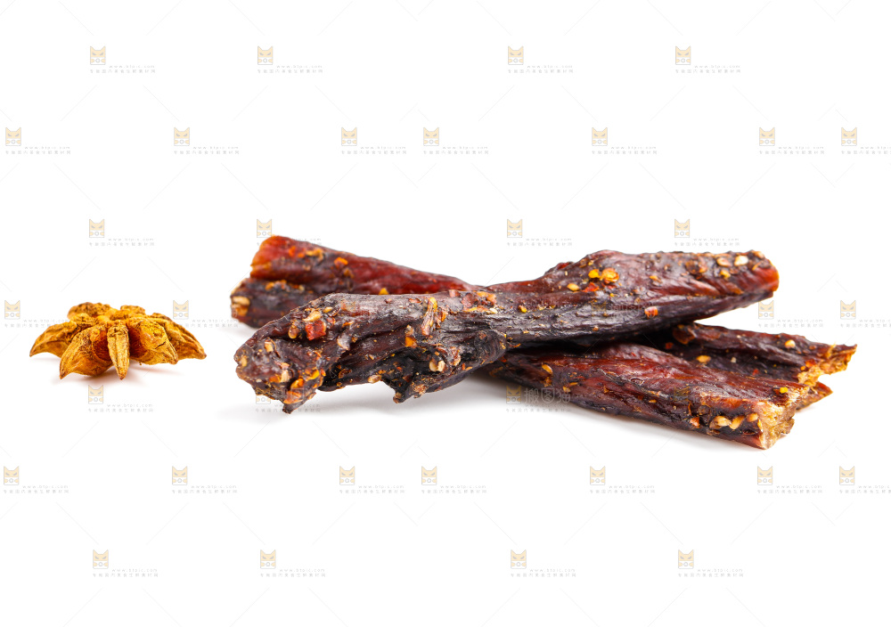 白底上的牛肉条
