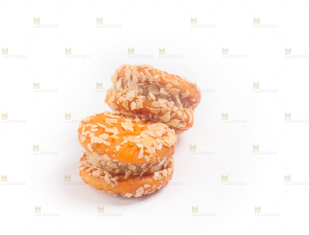 白底上的饼干